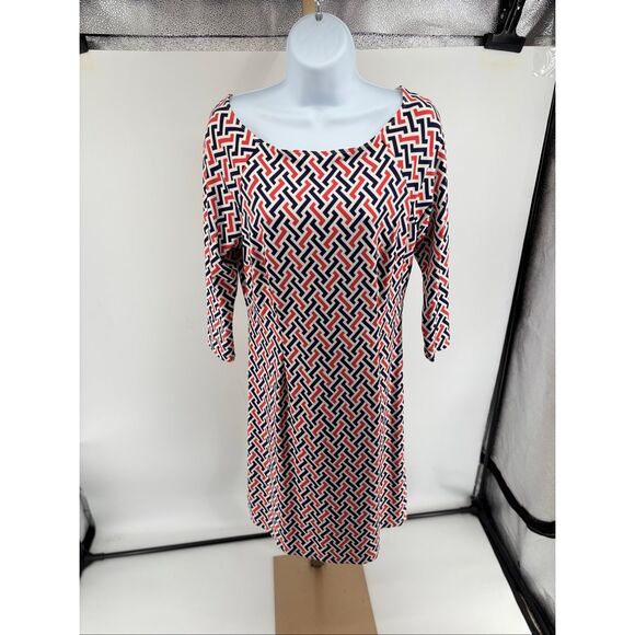 J. McLaughlin Dresses & Skirts - J. McLaughlin Women’s Catalina Cloth Dress Geometric Print 3/4 Sleeve Stretch S